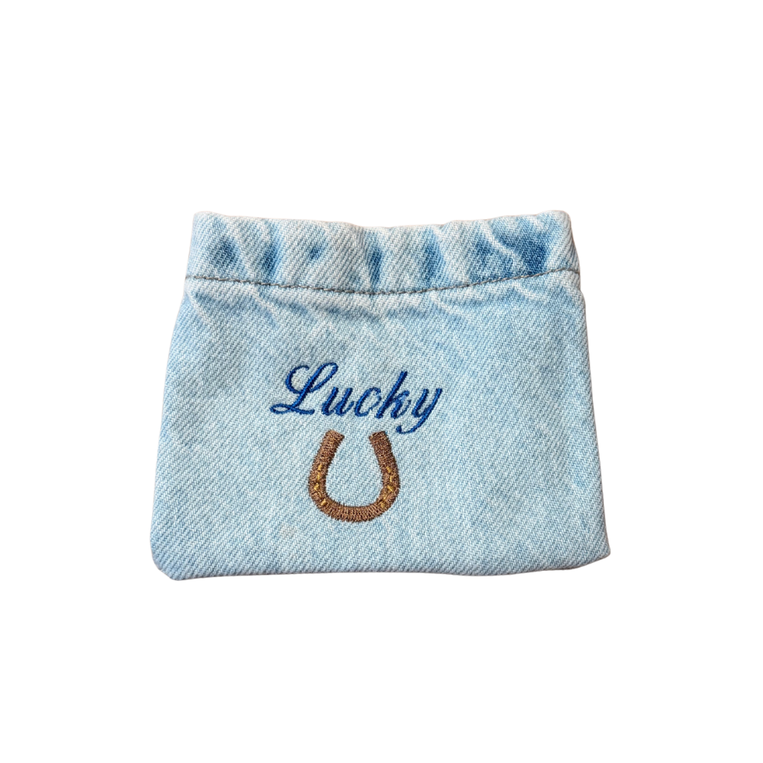 Lucky Reworked Denim Coin Pouch