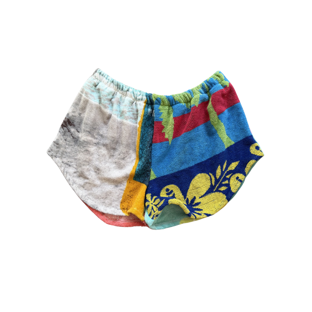 Daisy Upcycled Towel Mini Shorts - M/L