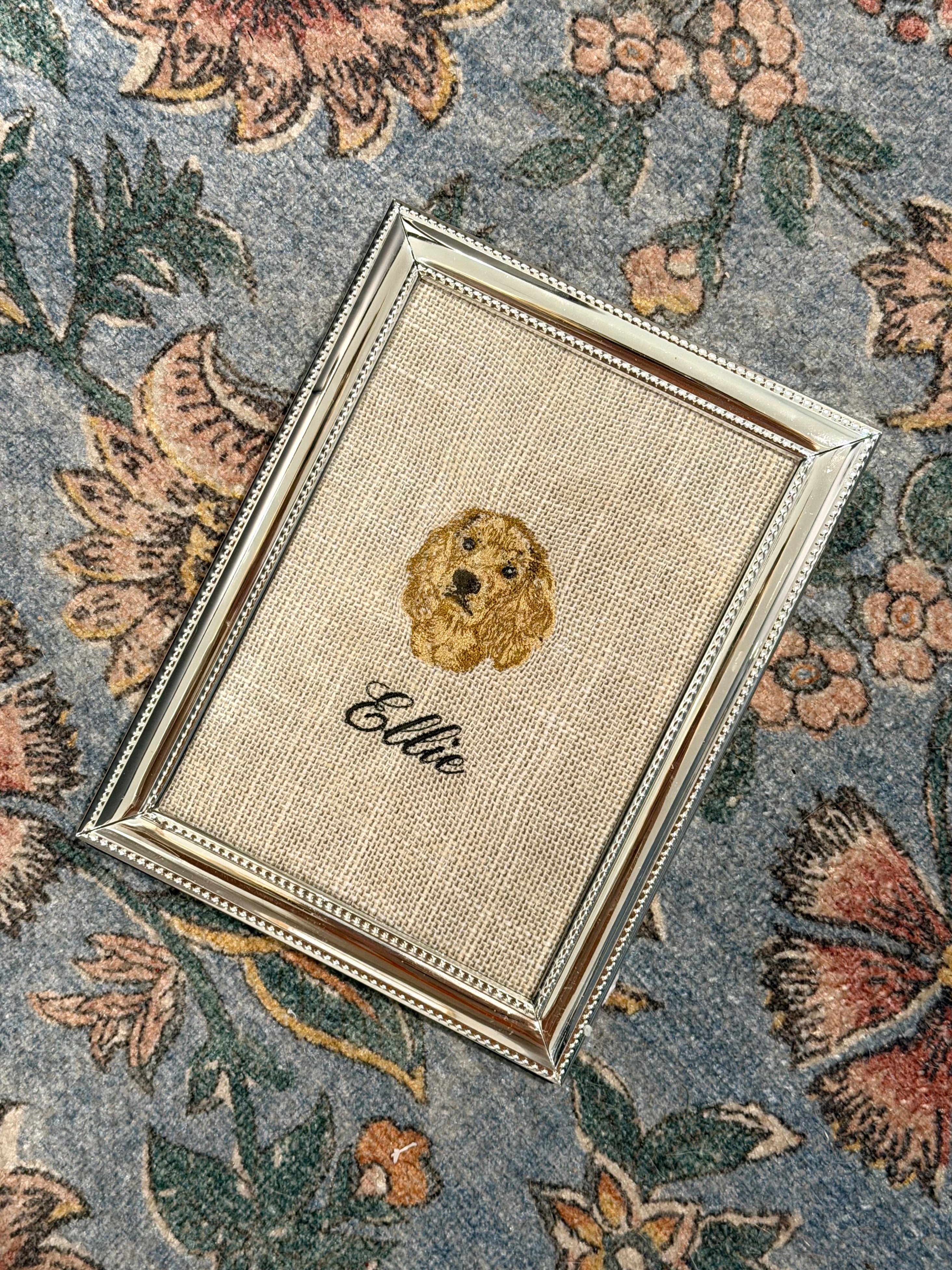 Framed Embroidered Pet Portrait