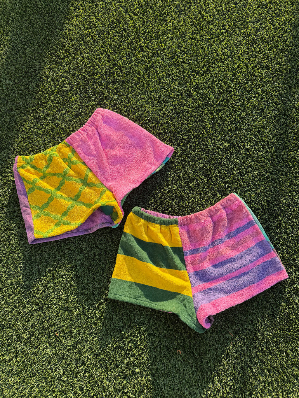 Josie Upcycled Towel Mini Shorts - S/M